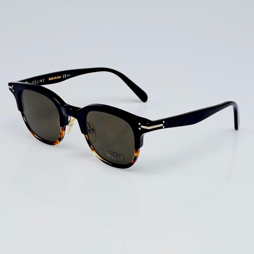 CELINE Tortoise Shell and Black Acetate Havana Sunglasses-CL 41394/S